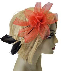 Red Floral Fascinator Hair Clip Flower Corsage Flower Floral Hair Accessory